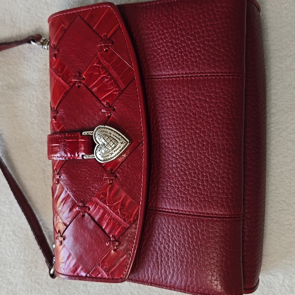 Brighton Red Leather Vintage Crossbody bag, New with tags.  27" drop - Picture 8 of 13